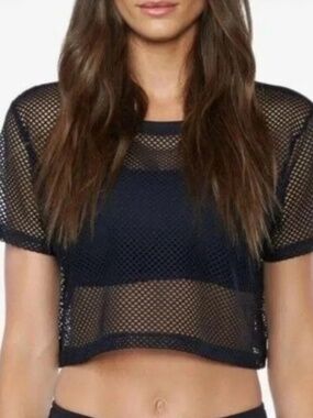 KORAL Terrain Mesh Logo Cropped Tee